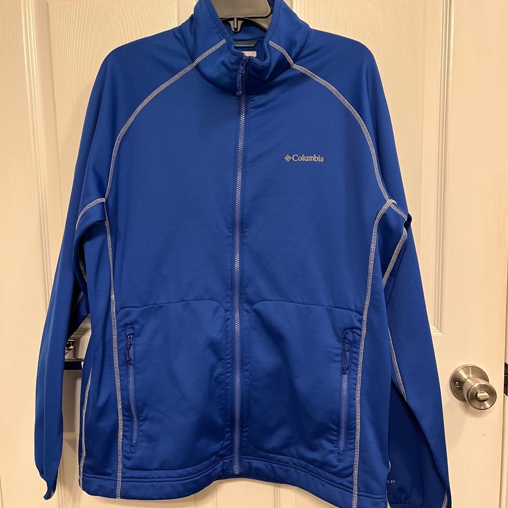 Columbia Omni-Wick Blue Full Zip Jacket Mens Large Hiking Activewear RN69724